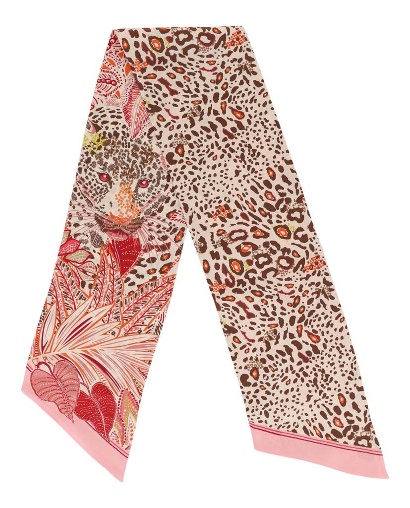 Salvatore Ferragamo Leopard and Floral Print Scarf