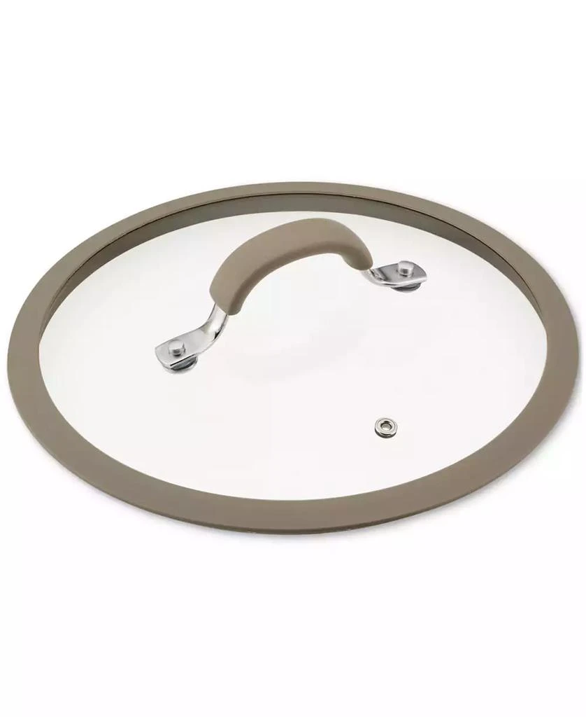Rachael Ray Cook + Create 10" Silicone-Rimmed Glass Lid, Taupe 1