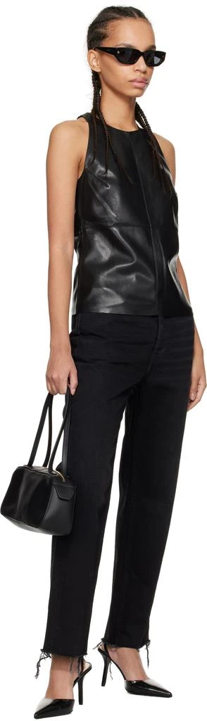 Nanushka Black Teza Faux-Leather Tank Top 4