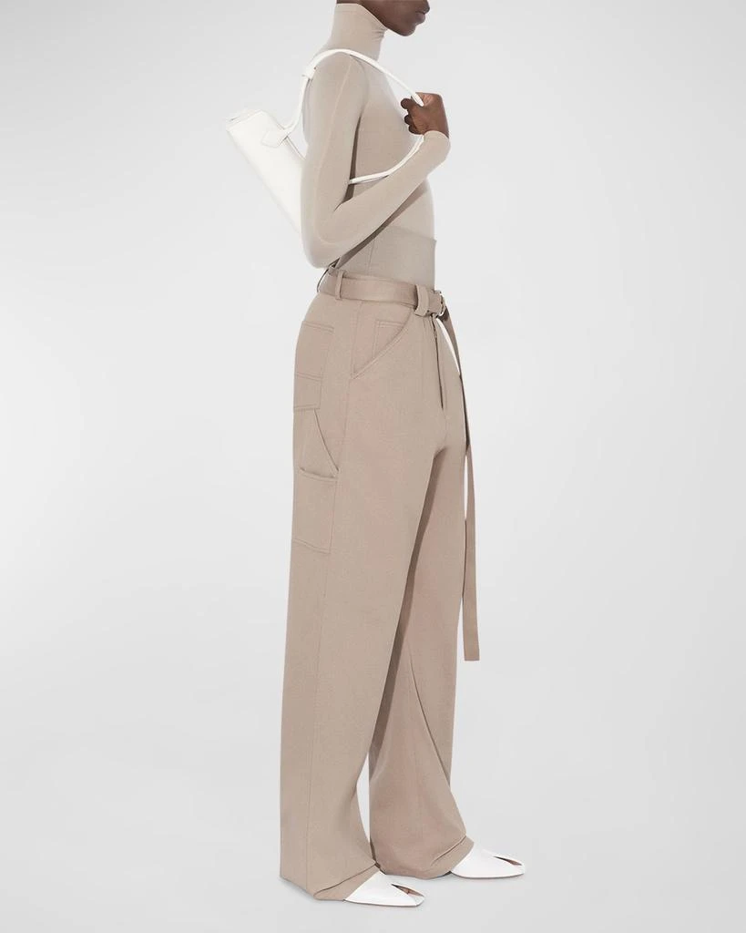 ALAIA Wide-Leg Cargo Trousers with Knit Band 5