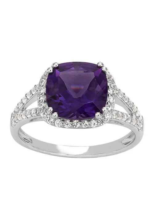 Belk
Co. Amethysy and Created White Sapphire Ring in Sterling Silver
