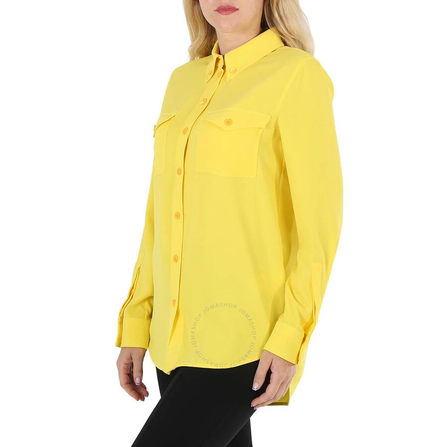 Burberry Ladies Pale Tulip Yellow Long-Sleeve Button-Down Classic Shirt 3