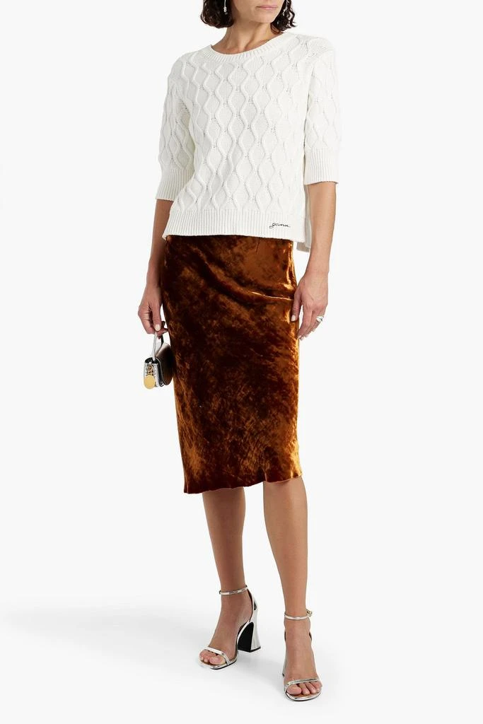 Ganni Tie-back cable-knit cotton sweater 2