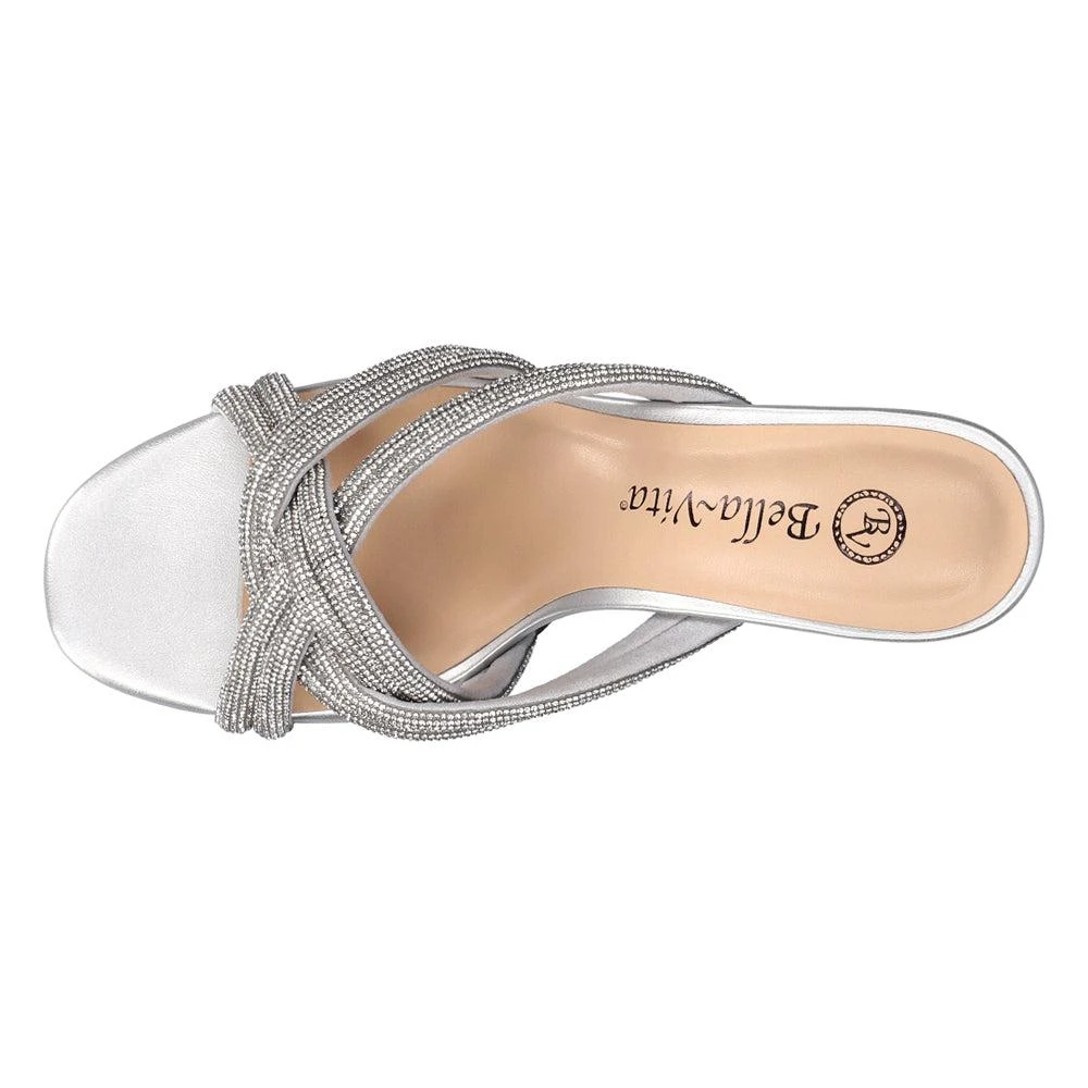 Bella Vita Carmen Rhinestone Metallic Block Heel Sandals 4