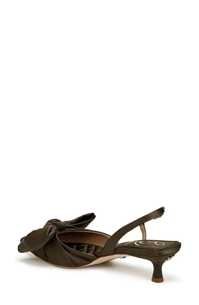 Sam Edelman Treena Bow Plissé Pointed Toe Kitten Heel Sandal 2