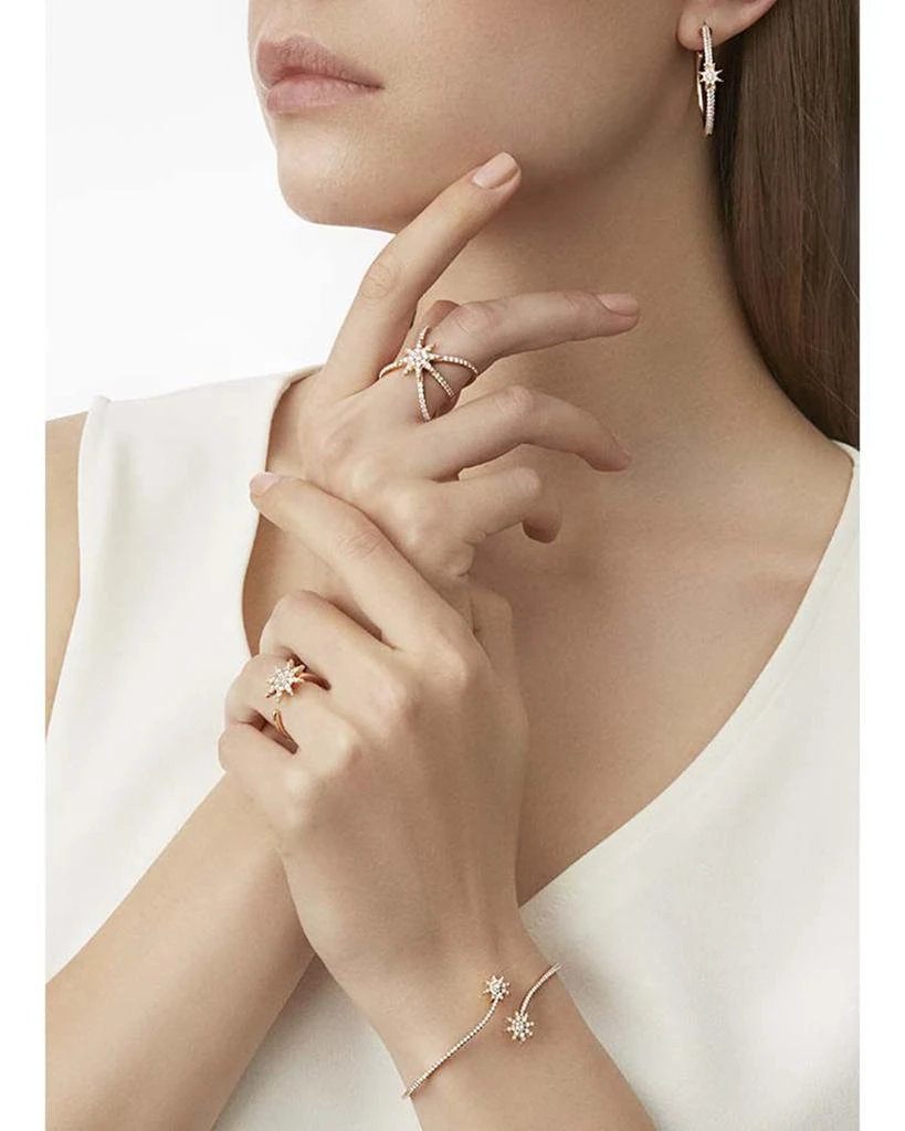 Bee Goddess Venus Star 14k Diamond Crisscross Ring, Size 7 2