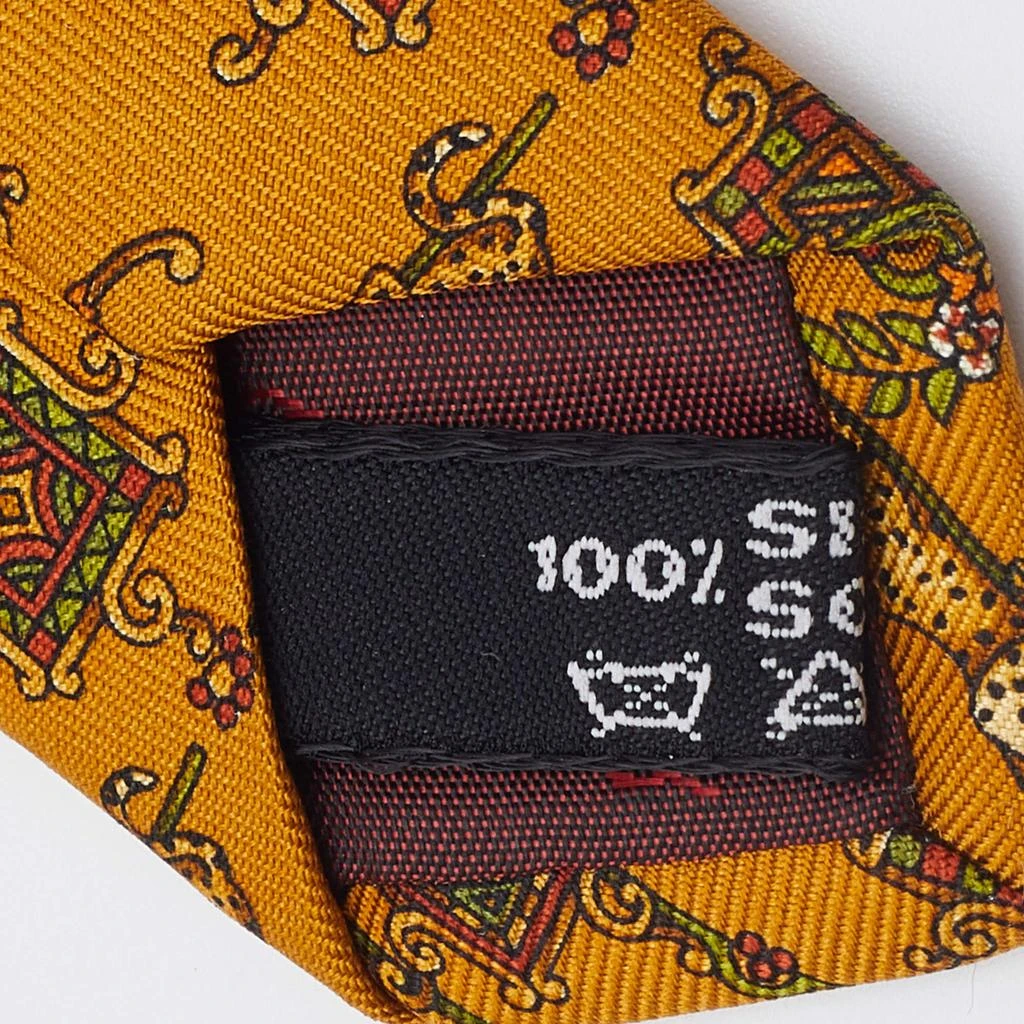 Salvatore Ferragamo Salvatore Ferragamo Mustard Yellow Animal Print Silk Tie 4