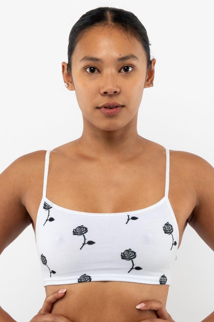 Los Angeles Apparel 8370P - Printed Spaghetti Crop Top