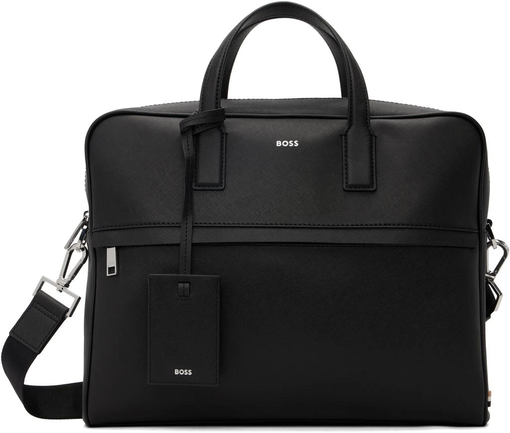 Hugo Boss Black Foil-Print Logo Briefcase