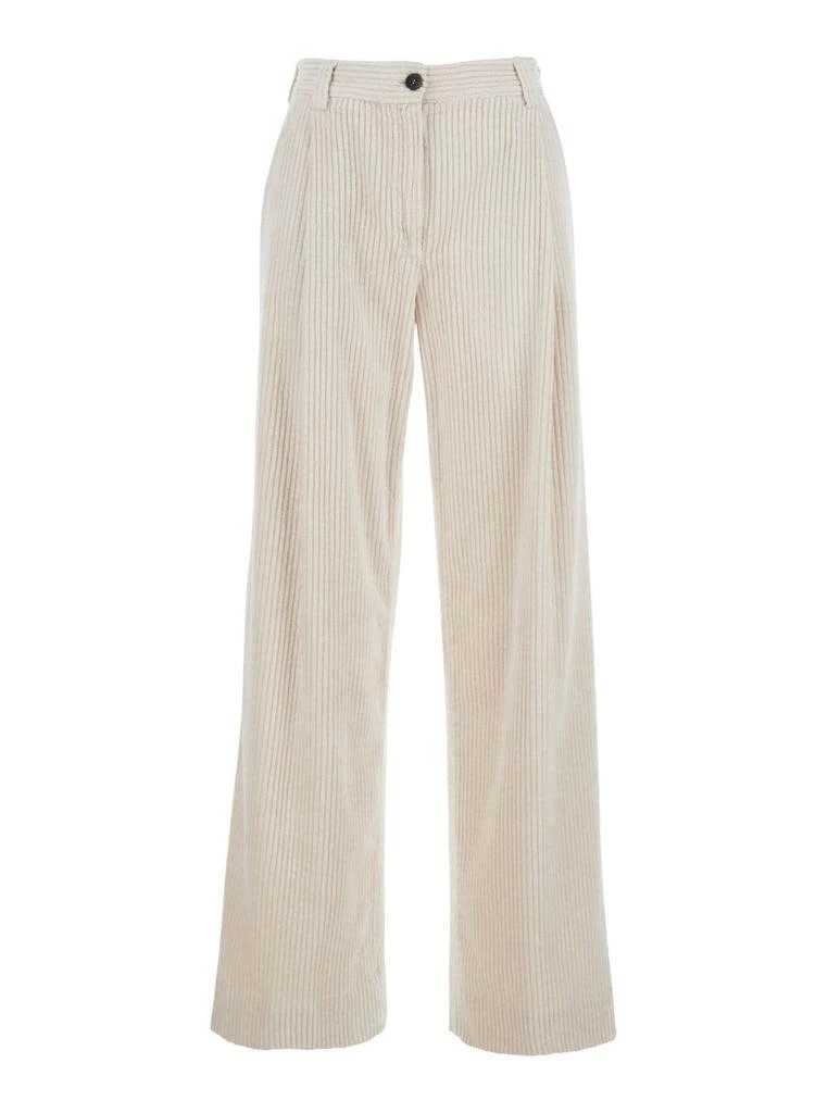 ANTONELLI rimini Beige Palazzo Pants In Corduroy Woman 1