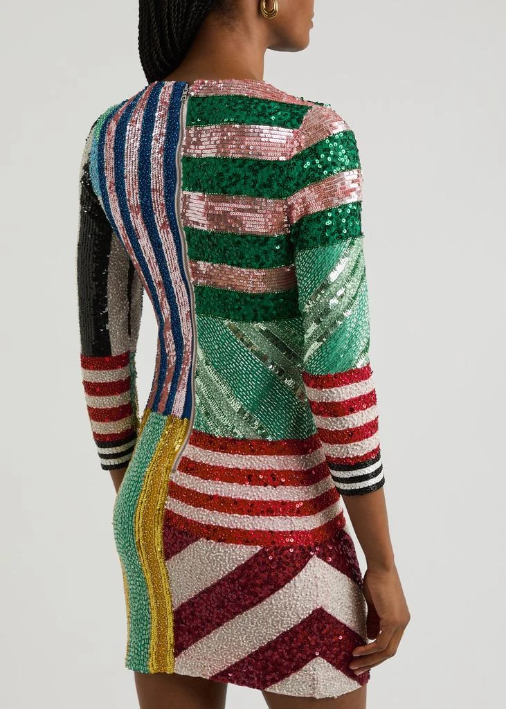 Alice + Olivia Delora sequin and bead-embellished mini dress 3