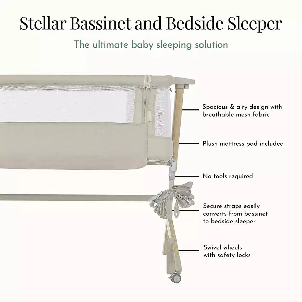 Evolur Baby Stellar Bassinet and Bedside Sleeper