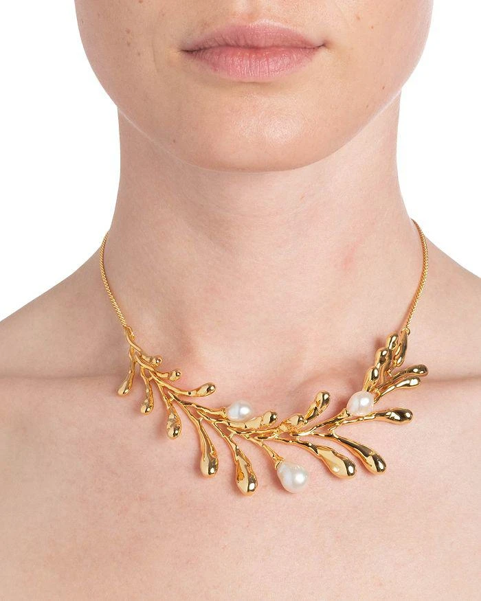 Alexis Bittar Perla 14K Gold Plate & Cultured Freshwater Pearl Statement Necklace, 16"-18" 2