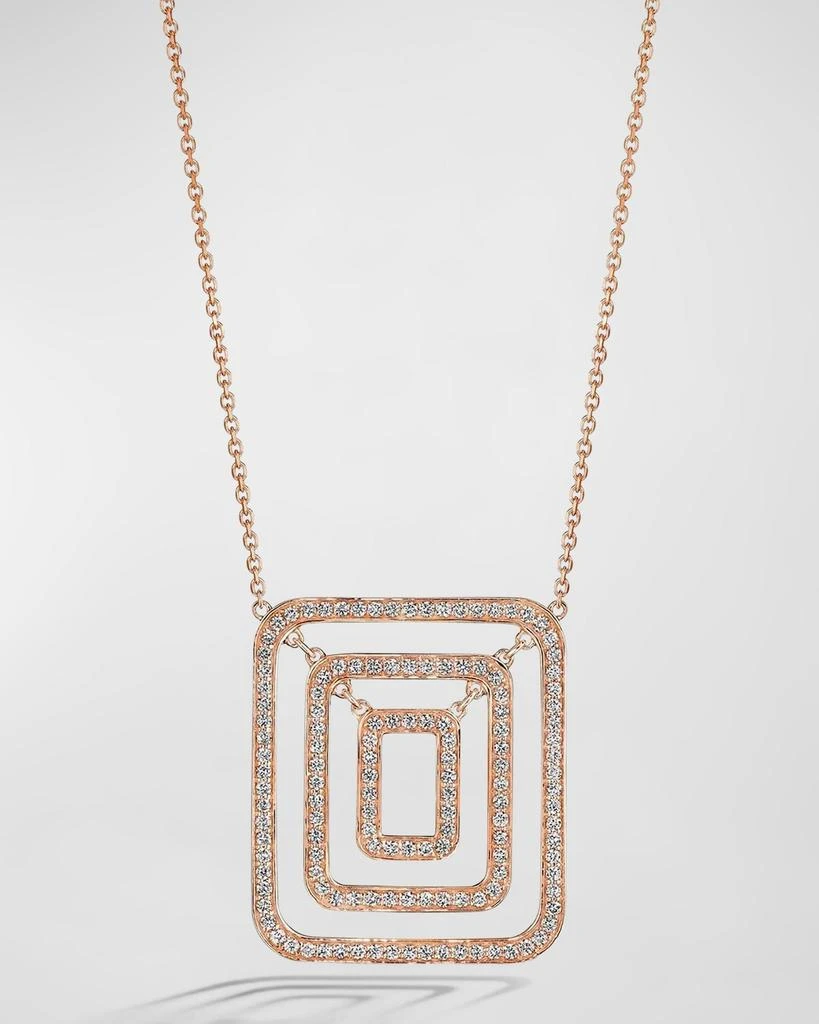Mimi So Piece 18k Rose Gold Medium Square Swing Diamond Necklace 1