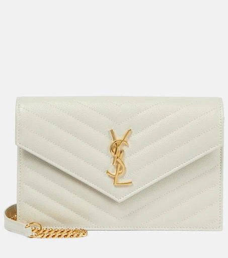 Yves Saint Laurent Cassandre matelassé envelope leather wallet on chain 1