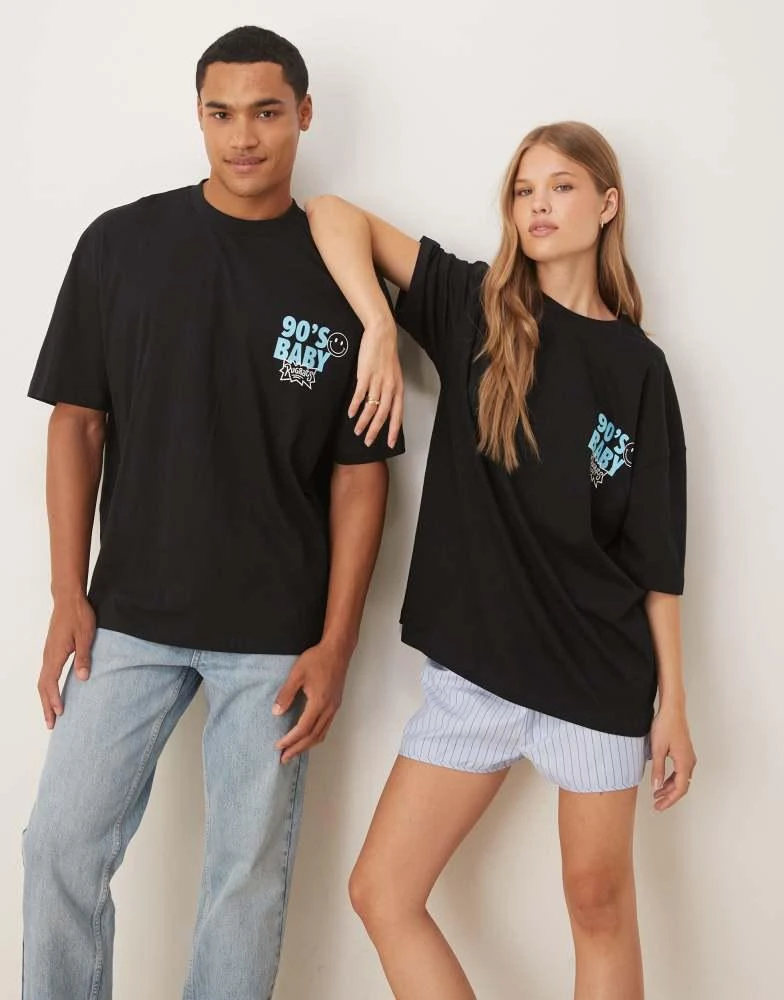 ASOS ASOS DESIGN unisex oversized t-shirt with Rugrats Tommy prints in black 3