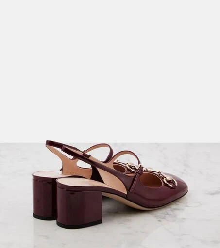 Gucci Horsebit patent leather slingback Mary Jane pumps 2
