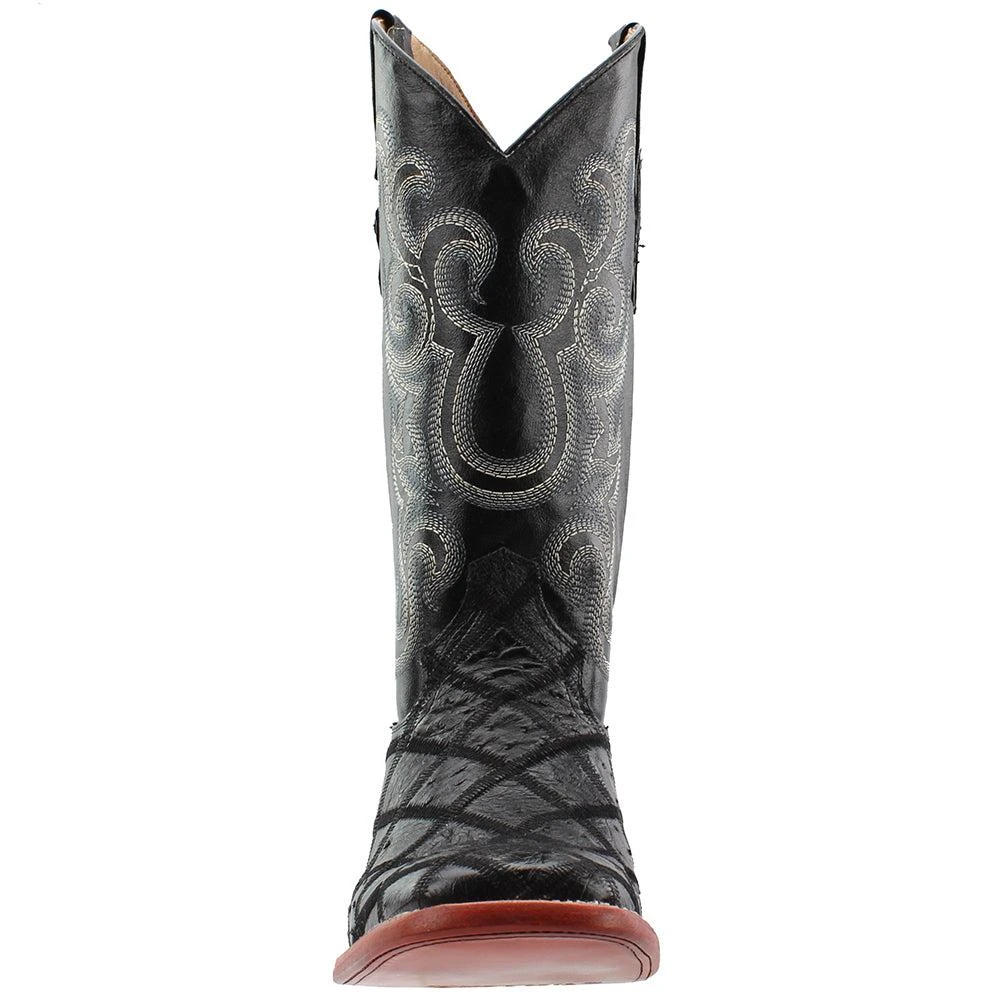 Ferrini Pinto Patchwork Ostrich Square Toe Cowboy Boots 5