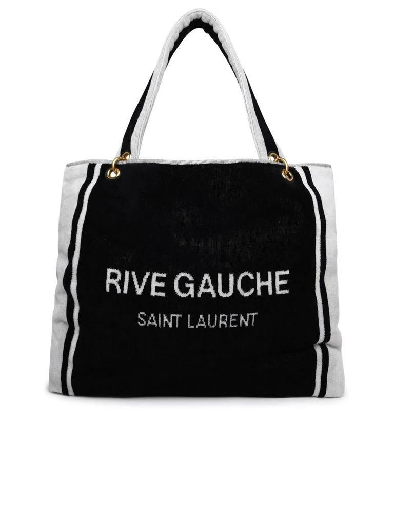 SAINT LAURENT Two-tone ascichrome terry cloth bag 1