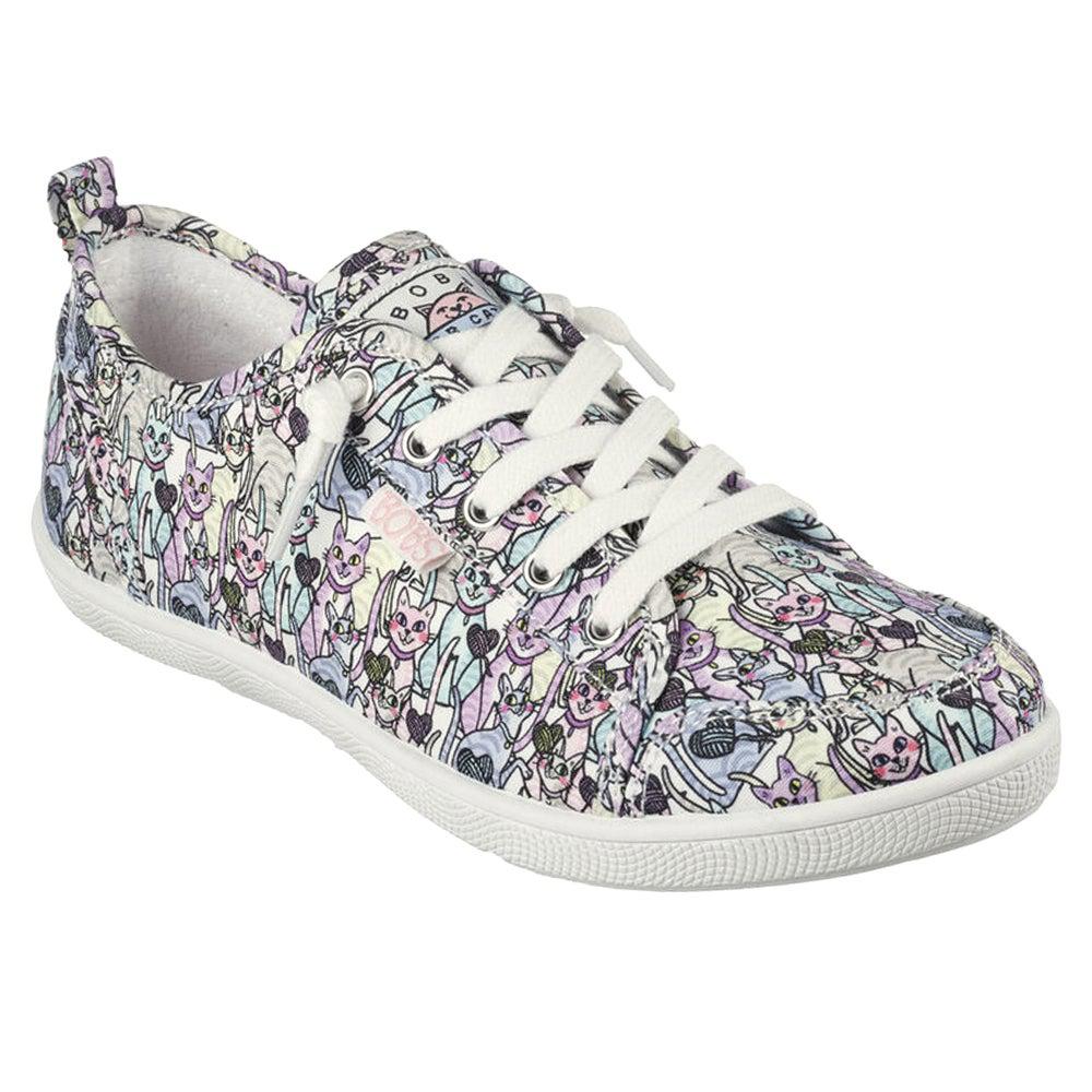 SKECHERS Bobs B Cute Knitting Hearts Graphic Lace Up Sneakers