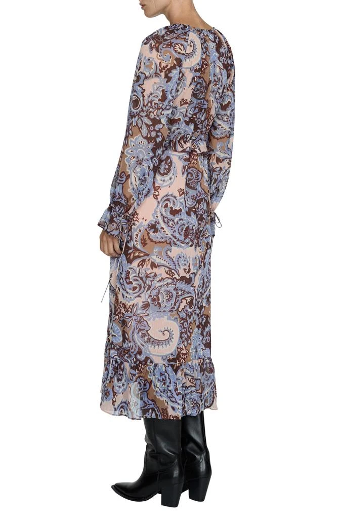 Mango Paisley Ruffle Long Sleeve Maxi Dress 2