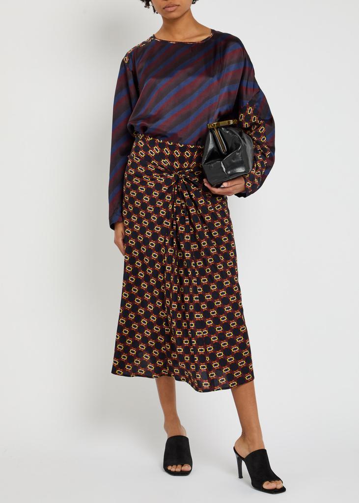 Dries Van Noten Smila printed silk-blend midi skirt