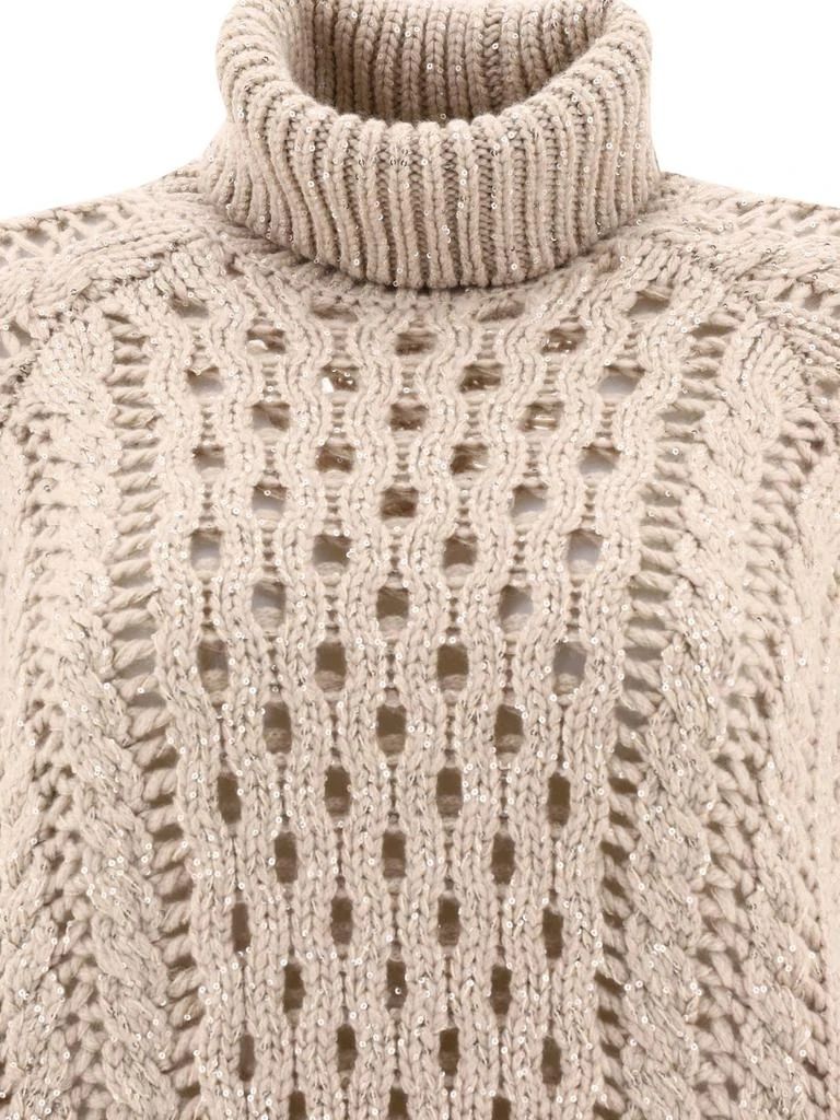 Brunello Cucinelli Brunello Cucinelli Openwork Turtleneck Jumper 3