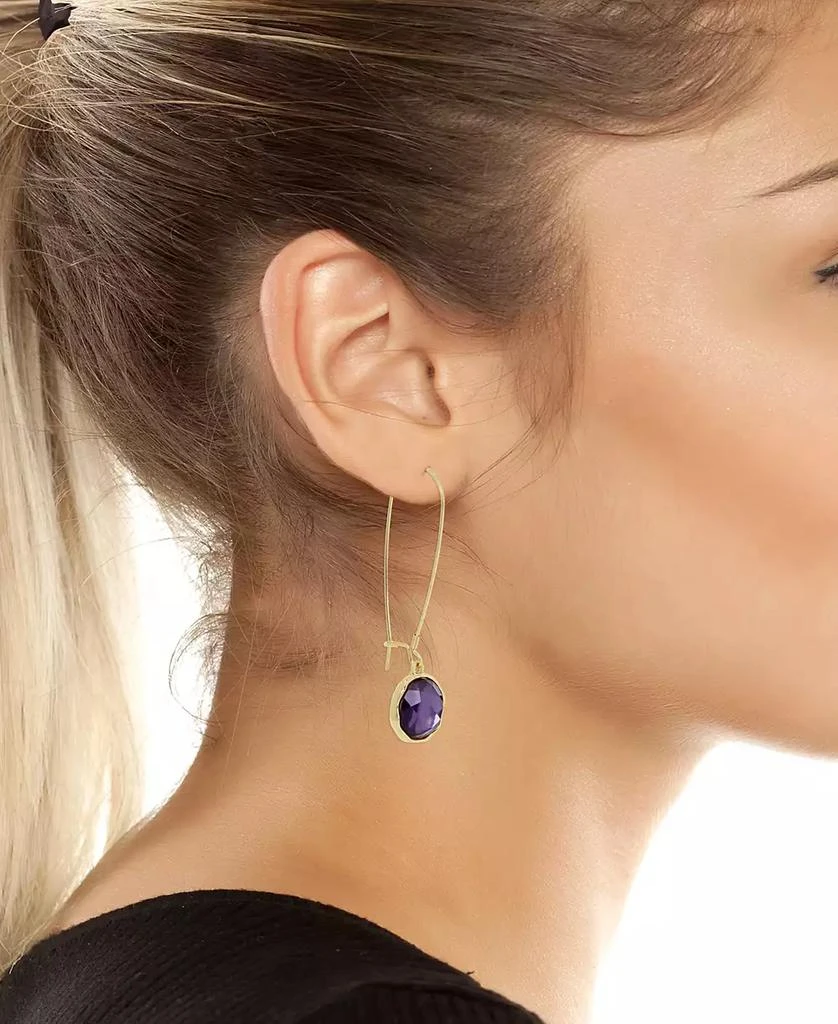 Robert Lee Morris Faux Stone Amethyst Gem Dangle Earrings 3