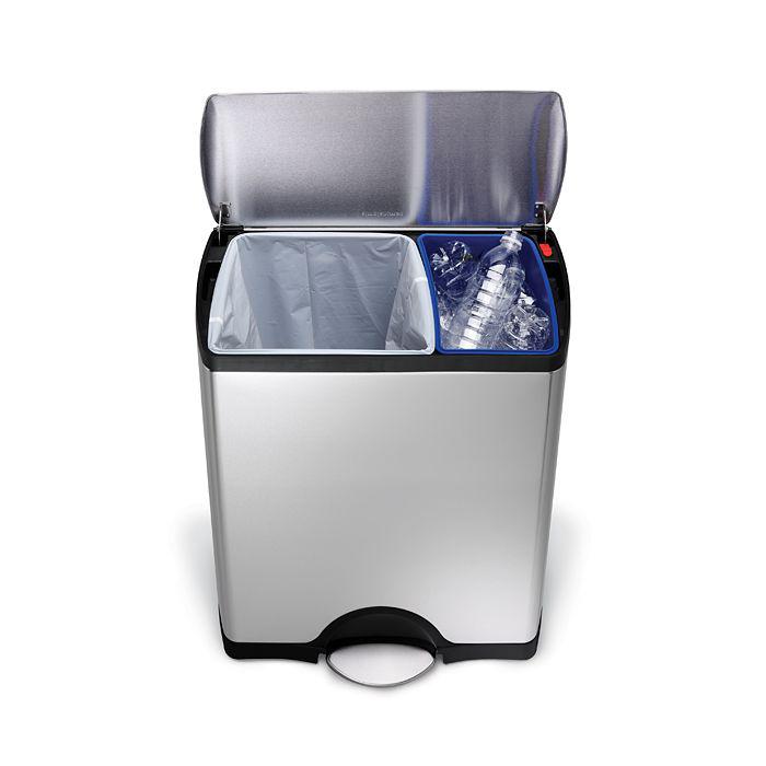 simplehuman 46-Liter Rectangular Step Garbage & Recycling Can