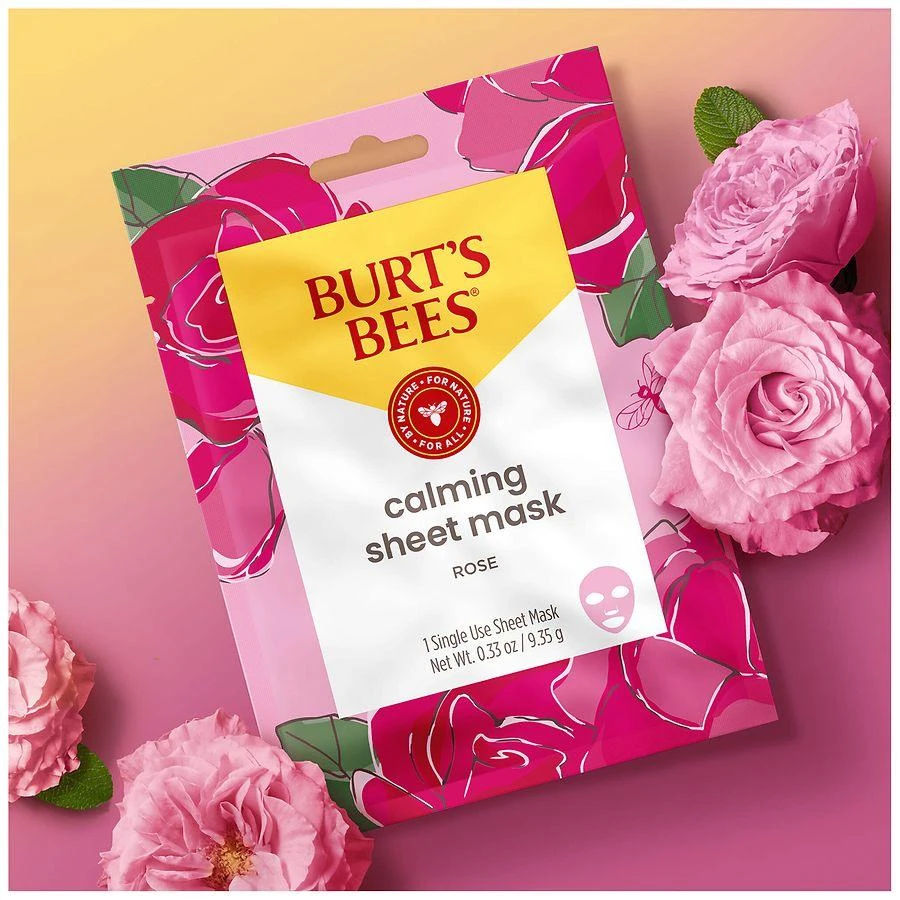 Burt
s Bees Rose Calming Single-Use Sheet Facial Mask Rose 8