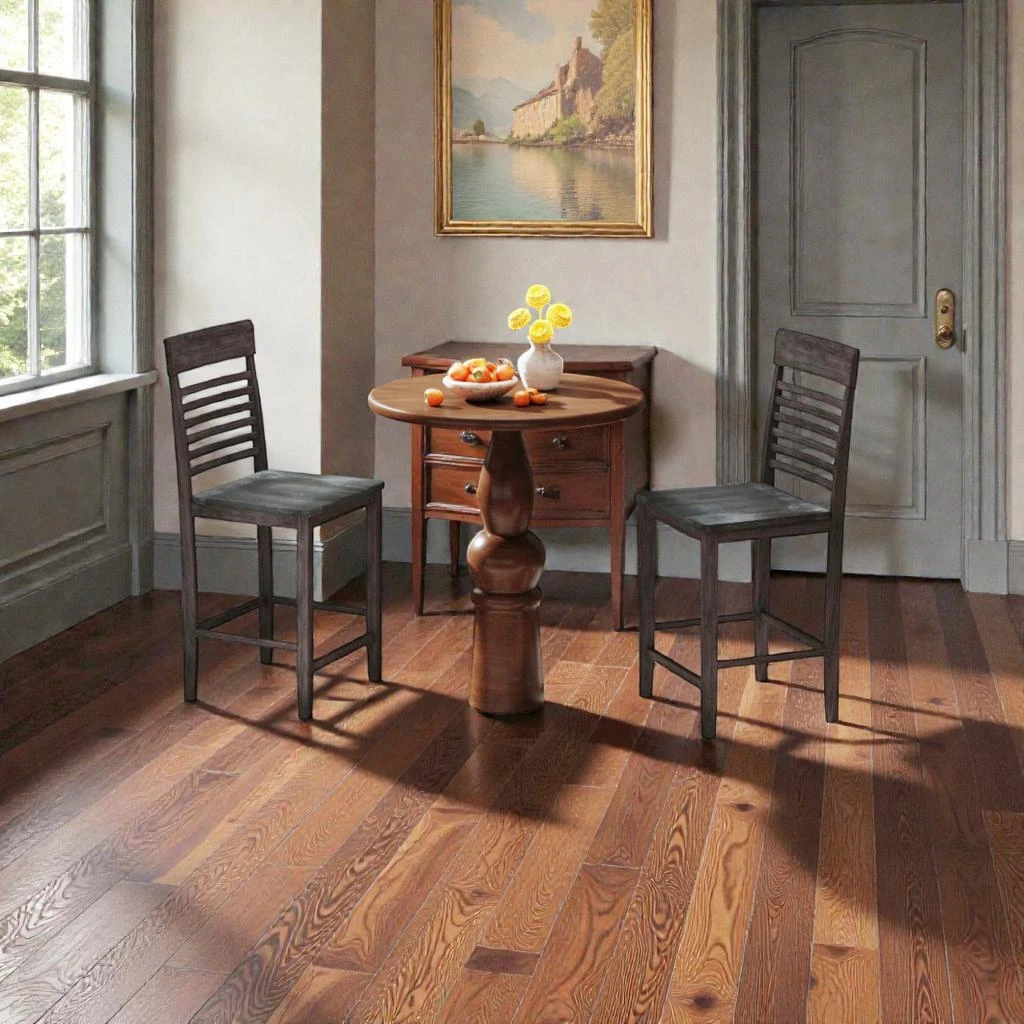 Hivvago Solid Wood Dining Chairs with Footrests, Pack of 2