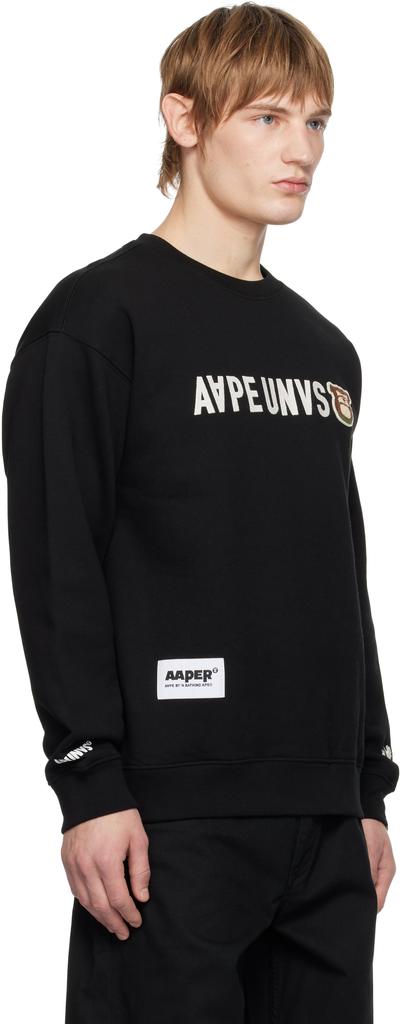 AAPE Black 'AAPER' Crewneck Sweatshirt