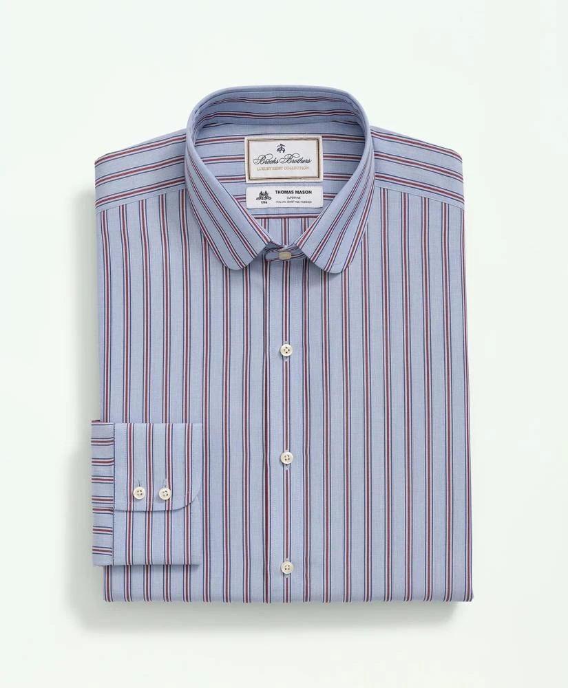 Brooks Brothers Brooks Brothers X Thomas Mason® Cotton Poplin Club Collar, Striped Dress Shirt 4