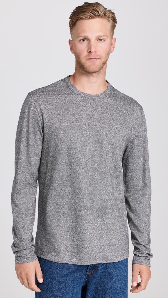 Officine Générale Long Sleeve Tee Mini Stripe Cotton Linen