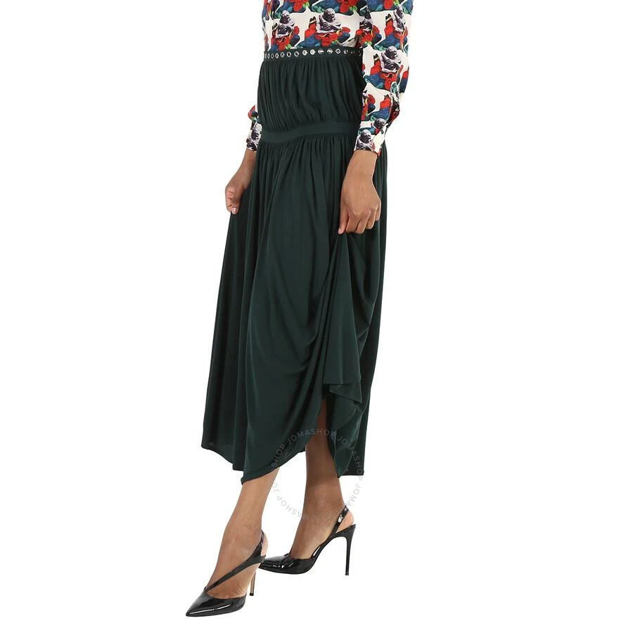 Chloé Ladies Eclipse Green Bohemian Jupon Fluid Pleated Midi Skirt 2