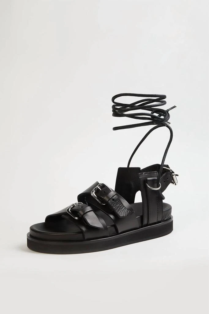 The Kooples Wedge Sandals With Ankle Tie In Black 4