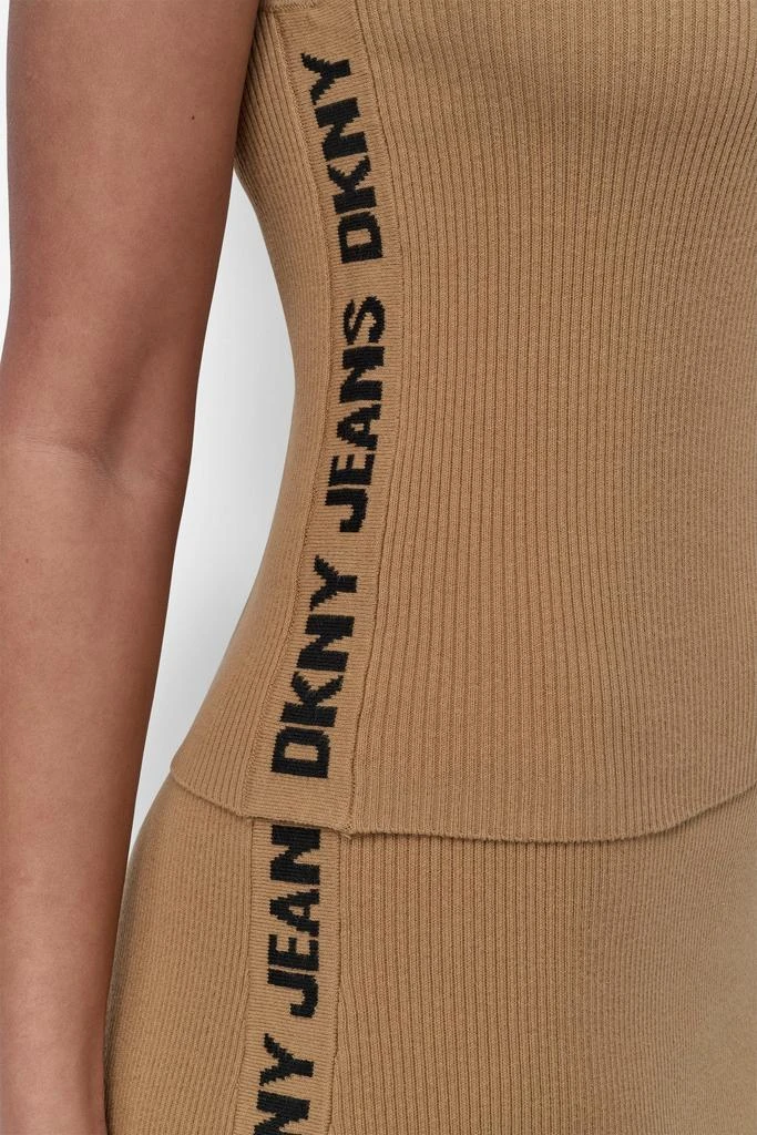 DKNY SIDE LOGO TRIM RIB SLEEVELESS CREW NECK TOP 5