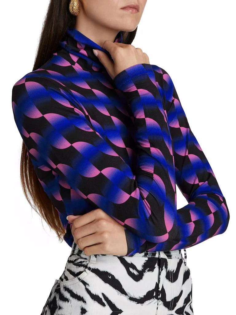 BruceGlen Saucer Geo Jersey Turtleneck Top 6