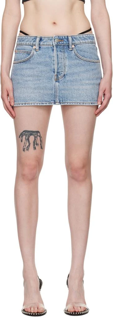 Alexander Wang Blue Diamanté Thong Denim Miniskirt 1