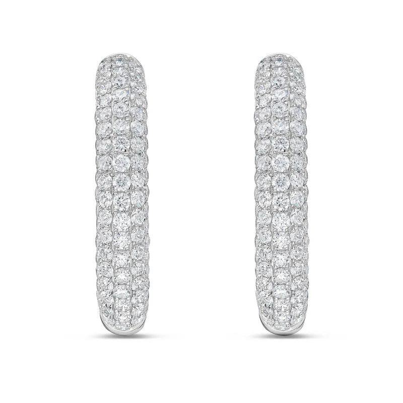 Diana M Jewels 14KT WHITE GOLD LAB GROWN DIAMOND HOOPS WEIGHING 5.00 CTS TW
