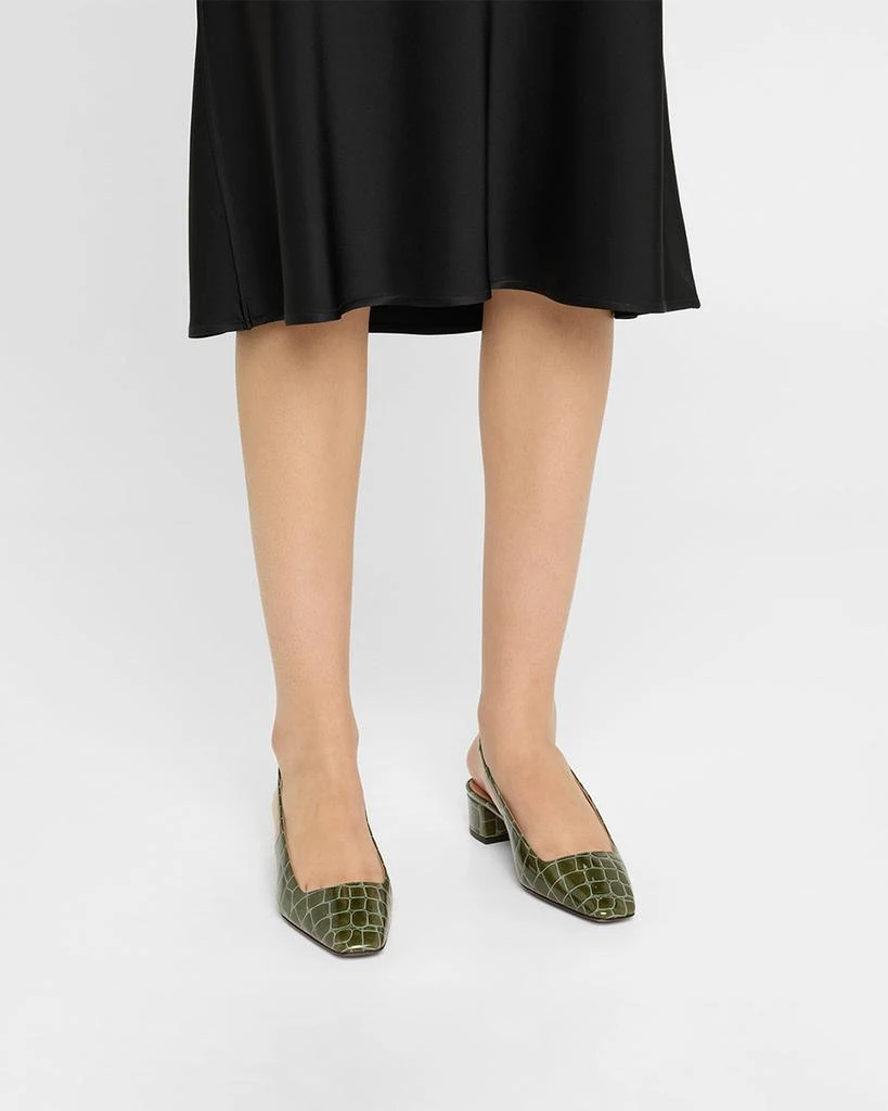 Aquazzura Croco Slingback Ballerina Pumps 2