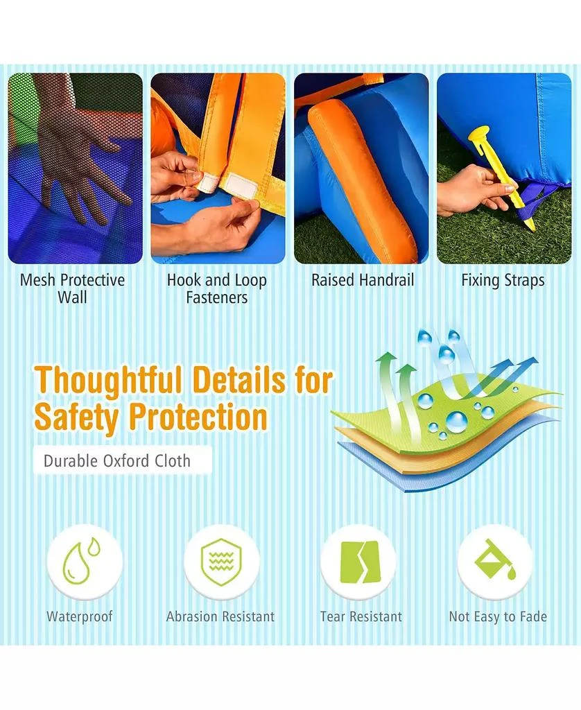 HONGGE Kids Inflatable Bounce House for Indoor and Outdoor Play without Blower 6