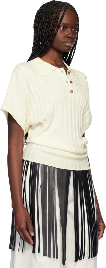 Recto Off-White Dolman Sleeves Knit Polo
