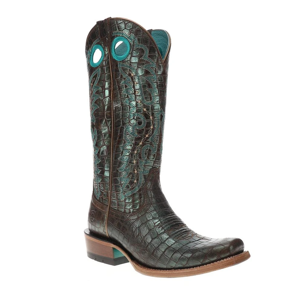 Ariat Futurity Boon Croc Snip Toe Pull On Cowboy Boots 2