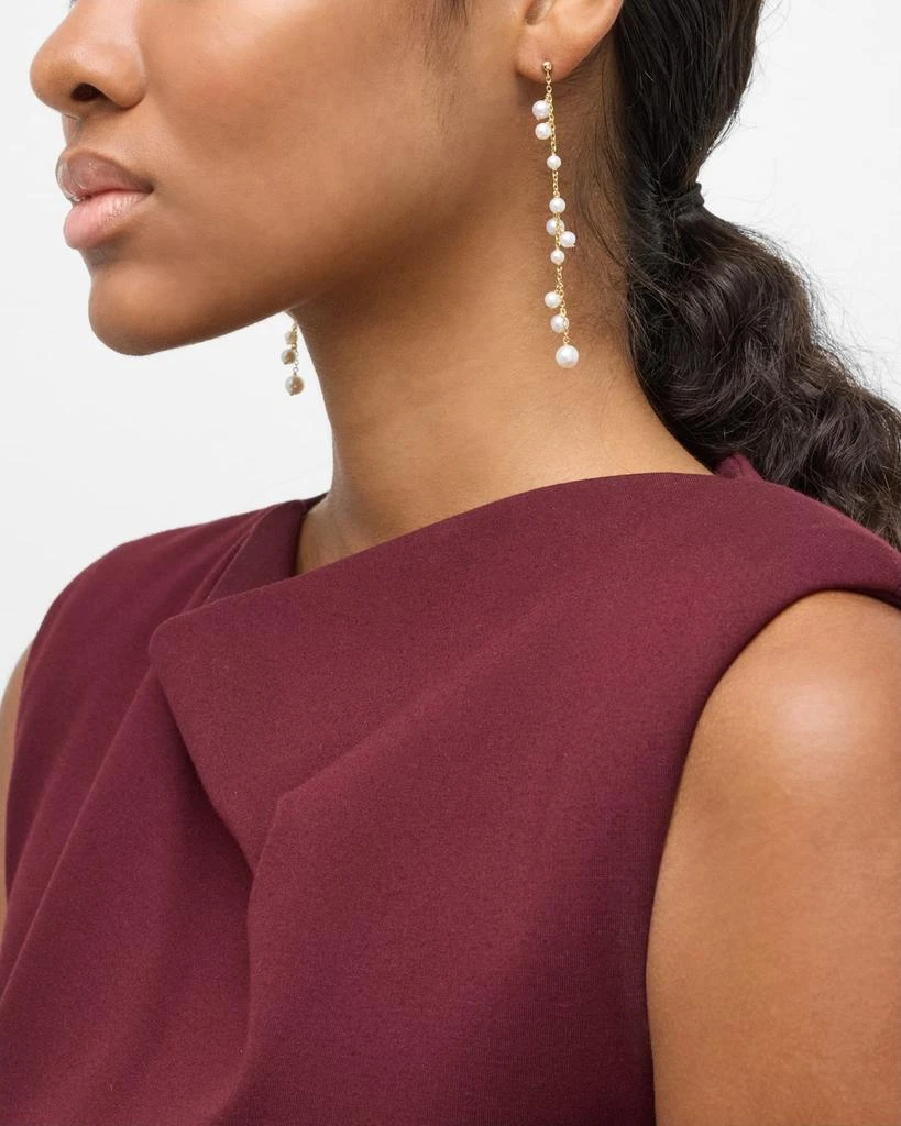 POPPY FINCH 14K Pearl Bubble Linear Drop Earrings 2