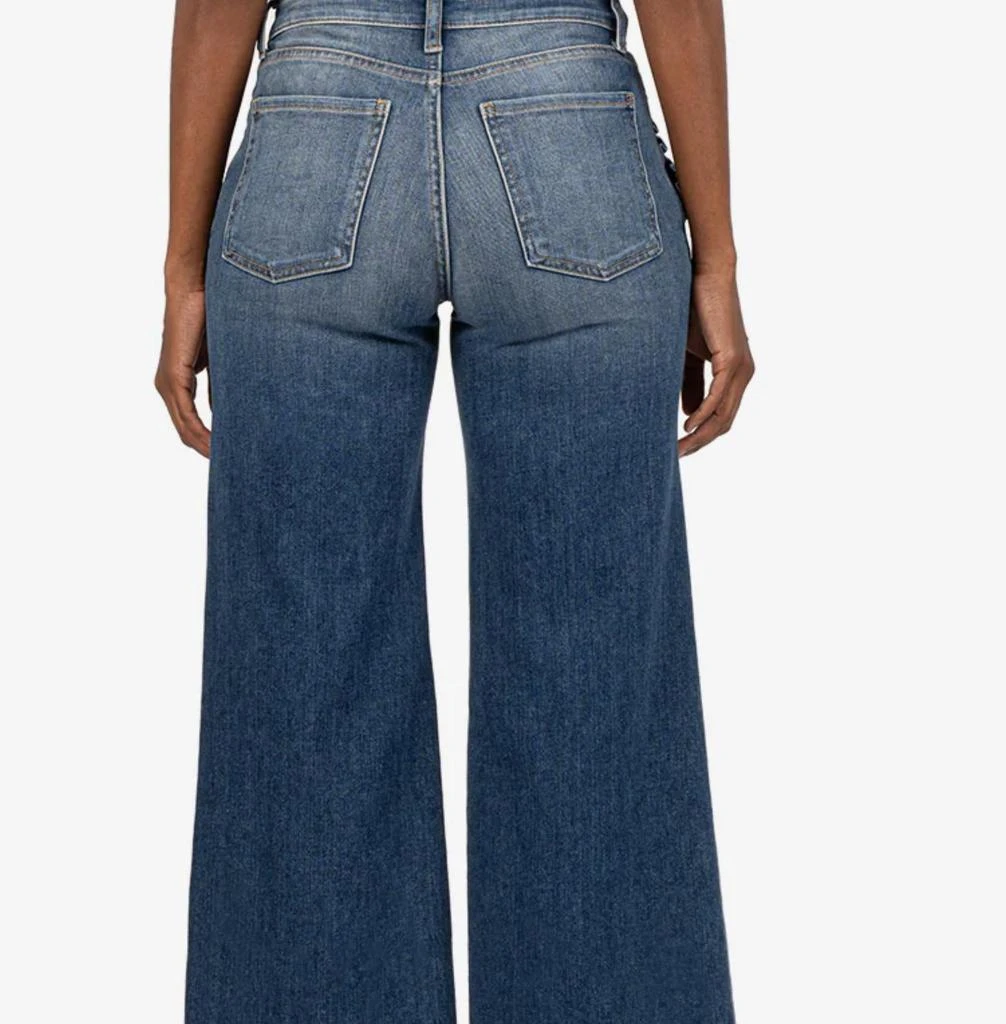 KUT from the Kloth Meg High Rise Wide Leg In Superb W/dk Base Wash 3