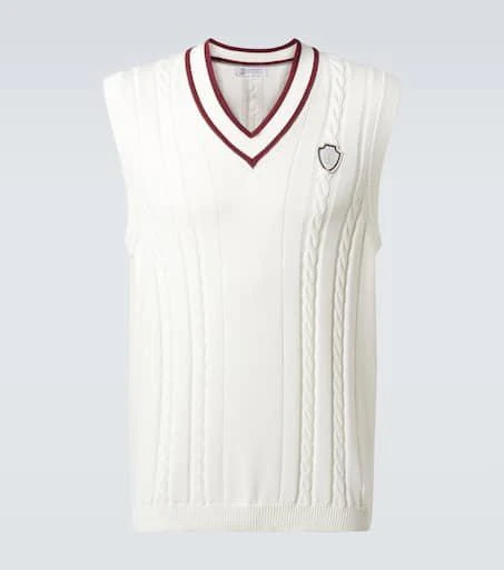 Brunello Cucinelli Cable-knit cotton sweater vest 1