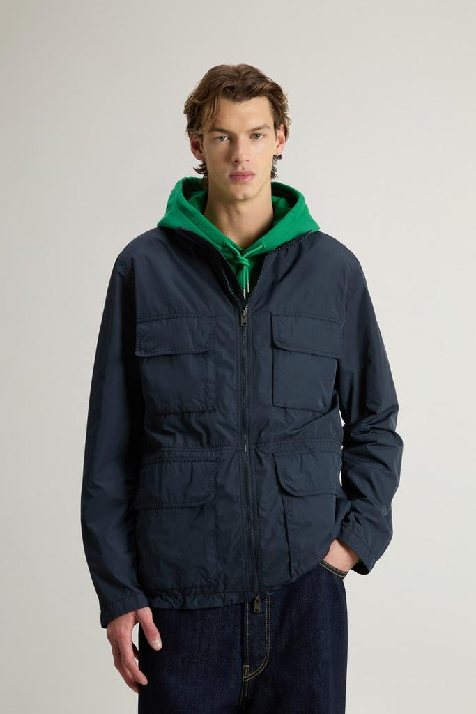 Woolrich Garment-Dyed Field Jacket in Peached Urban Touch - Men - Blue