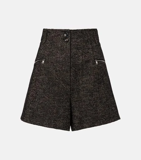 Max Mara Herringbone wool-blend shorts 1