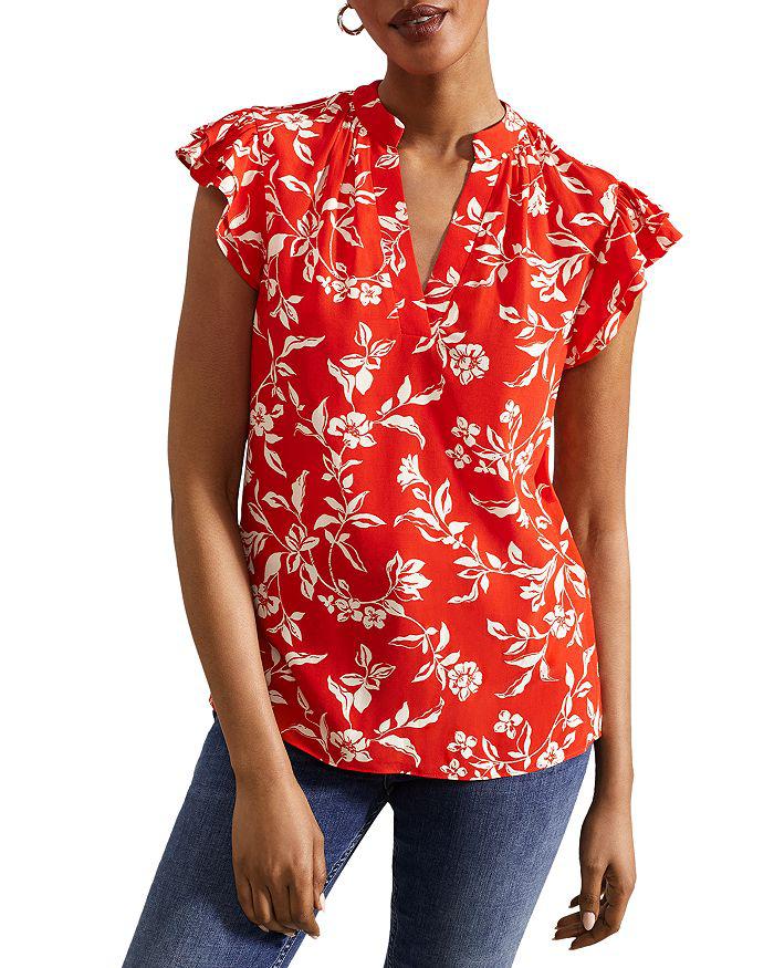 ホブズ HOBBS SONYA PRINTED TOP （PINK IVORY） HOBBS LONDON Sonya Printed Top Pink-Ivory S - Free Shipping
